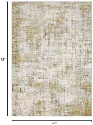 Washable 4'x6' Abstract Area Rug - Image 2