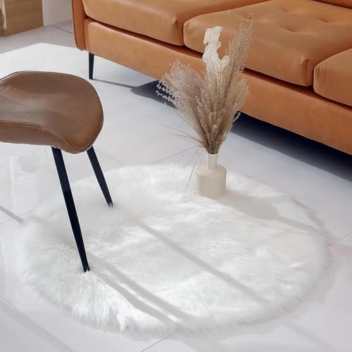 linmopm Faux Fur Sheepskin Rug, 3x3 ft - Image 3