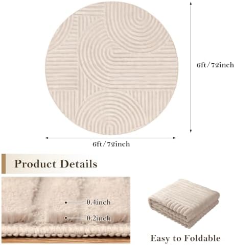 Ciicool Round Rug 6ft for Dining Room - Image 2