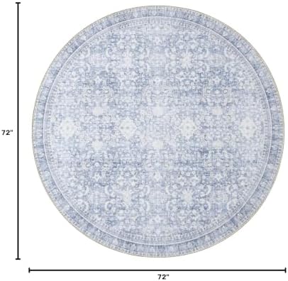 Sasttie Round Rug 6ft, Ultra-Soft Washable Rug - Image 2