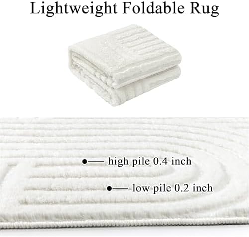 SHACOS Soft Cozy Fluffy Arch Pattern High Low Pile Runner Rugs 2'x6' Non Slip - Image 5