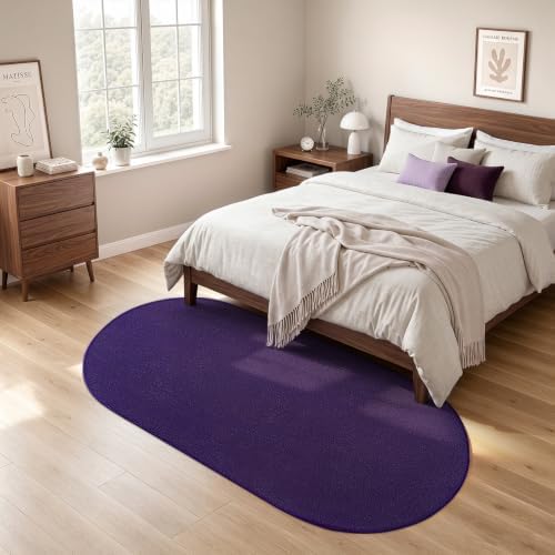 ISEAU Oval Bedroom Rug 2.6x5 Non-Slip Washable Runner - Image 6