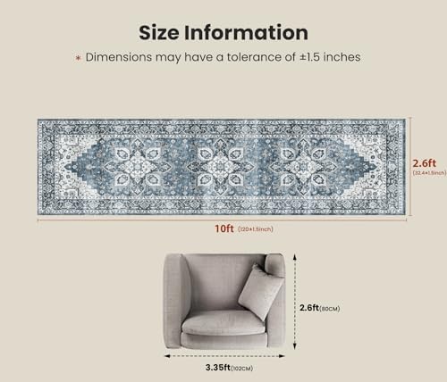 Amada 2'6"x10' Washable Runner Rug - Image 2