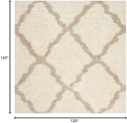 SAFAVIEH Dallas Shag Square Rug 10', Soft Plush Ivory & Beige SGD257B - Image 2