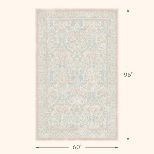 Pink and Blue Rugs for Bedroom Girls 5x8 - Image 2