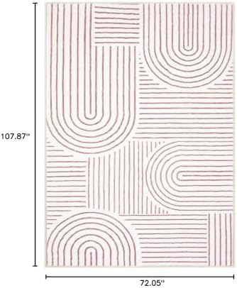 Lahome Abstract 6x9 Pink Rugs for Girls Room, Soft Washable Living Room Rug - Image 2