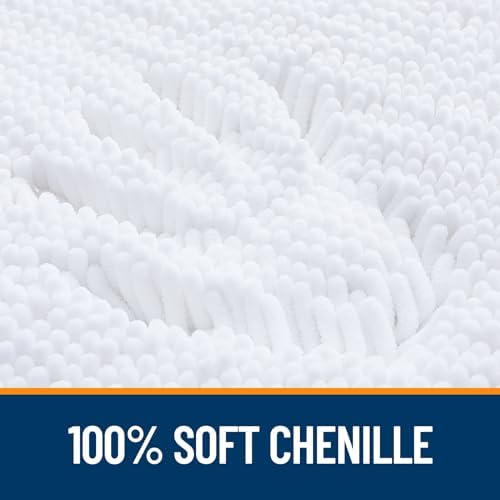 OLANLY Bathroom Runner Rugs 47x17, Extra Soft Absorbent Chenille Bath Rugs - Image 3