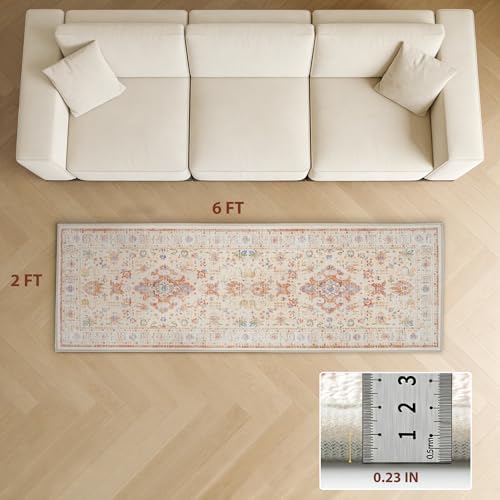AREDO Runner Rug with Non Slip Rubber Backing 2' * 6', Washable Soft Floor - Image 2