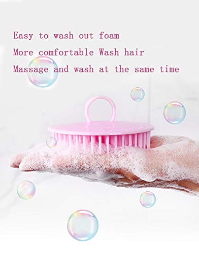 Hair Scalp Brush Dandruff Cleaning Brush Shower Scalp Shampoo Brush Scalp Massager Pack of 4(Green and Yellow)