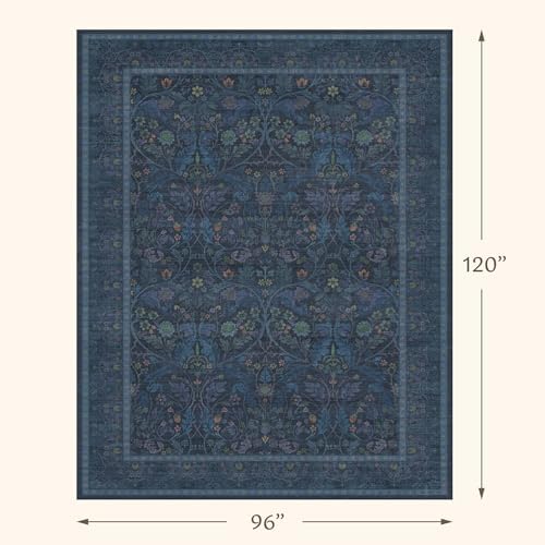 Navy Blue 8x10 Large Rugs for Living Room, Machine Washable Soft Dark Blue Area - Image 2