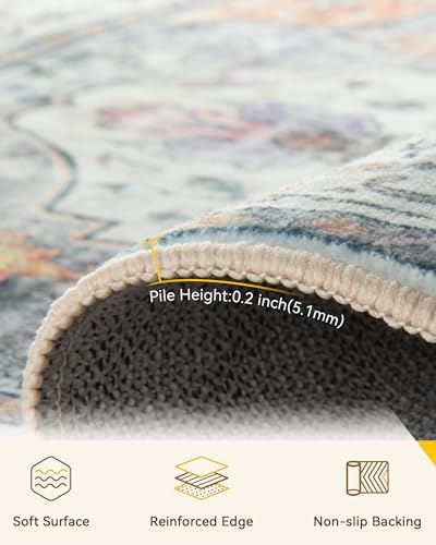 RELEANY Washable Area Rug, Square 7'x7' - Image 2