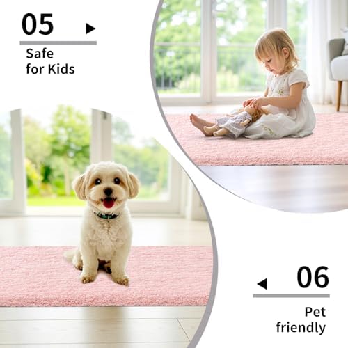 Disolla Pink Bathroom Rugs 24x36, Non-Slip Plush Thick Bath Mat - Image 6
