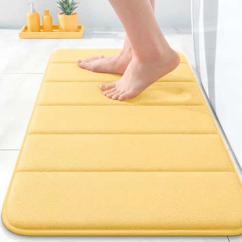 OLANLY Memory Foam Bath Mat 35x16, Super Soft and Absorbent Bathroom Rugs by OLANLY