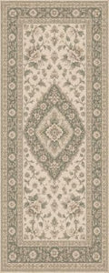 2'x5 Faux Wool Washable Runner Rug, Soft Sage/Beige by Unknown