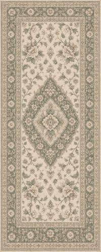 2'x5 Faux Wool Washable Runner Rug, Soft Sage/Beige by Unknown