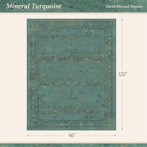 Turquoise 8x10 Washable Area Rugs - Image 2