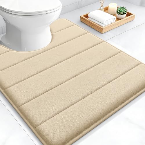 OLANLY Memory Foam Toilet Rugs U Shaped 24x20, Super Soft and Absorbent by OLANLY