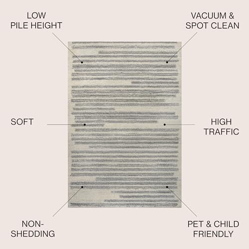 JONATHAN Y Khalil Modern Berber Stripe Cream/Gray Indoor Area Rug, Contemporary - Image 2