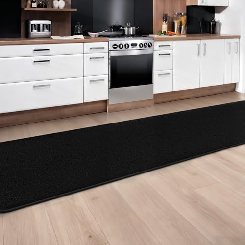 Runner Rug for Hallway, 2x10 Black Washable Non Slip Runner Rug - Image 3