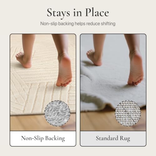 GENIMO Beige Rug 5x7 Washable Area Rugs - Image 7