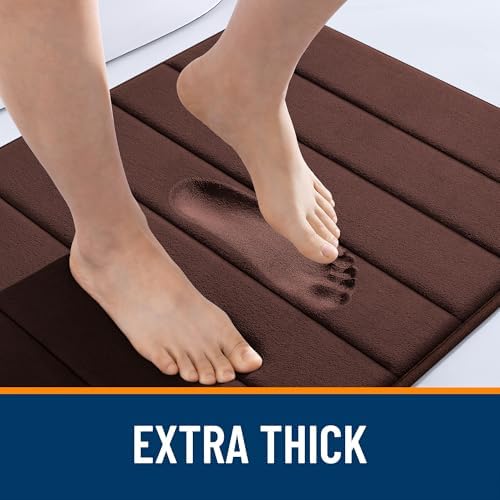 OLANLY Memory Foam Large Bath Mat 59x34, Super Soft Absorbent Bathroom Rugs - Image 6