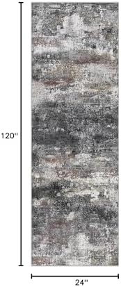 BEIMO 2x10 Runner Rug for Hallway, Dark Grey Washable Abstract Rug - Image 2