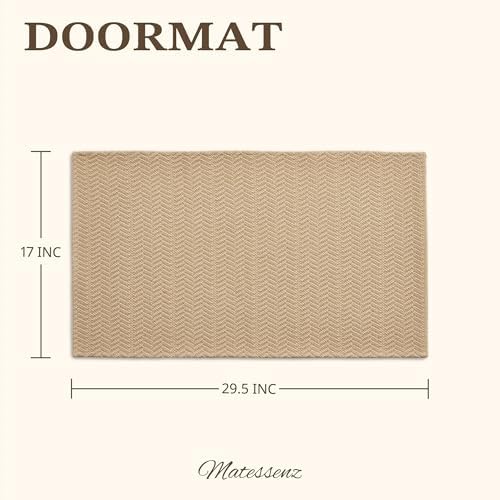 MatEssenz 17"x29.5" Faux Linen Entryway Rug, Washable Woven Textured Indoor - Image 2