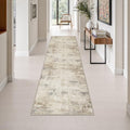 2.6x10 Washable Runner Rug:Modern Abstract Soft Carpet Beige Brown by FXRHLP