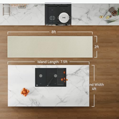 YDKGL Hallway Runner Rug Extra Long Kitchen Runner Washable Beige 2x8 ft - Image 2
