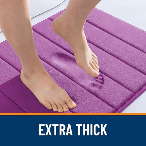 OLANLY Memory Foam Large Bath Mat 40x32, Super Soft Absorbent Bathroom Rugs - Image 6