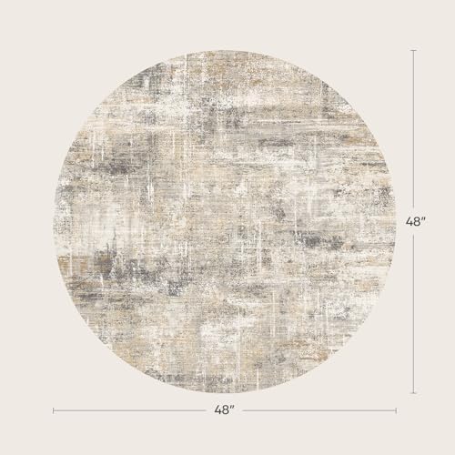 4ft Area Rug for Living Room, Abstract Washable Non-Slip Large Rugs - Image 2
