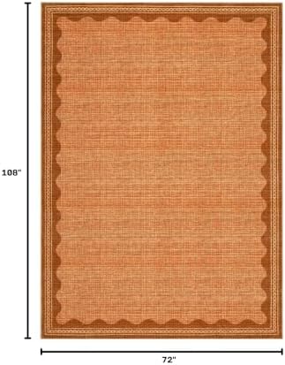 GarveeHome Scalloped Orange Washable Rugs 6x9 Rug - Image 2