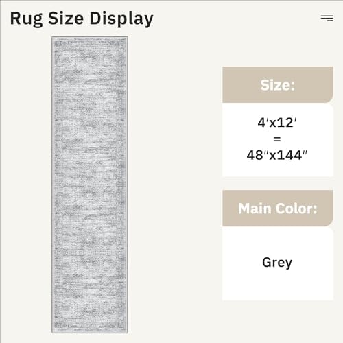 Soalmost Washable Hallway Runner Rug 4x12 Kitchen Entry Rugs Non-Slip - Image 5