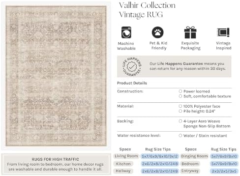 HUGEAR Beige Washable 3x10 Runner Rugs - Image 4