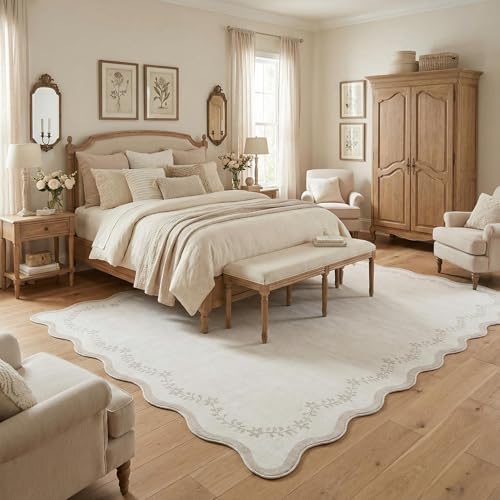 GarveeHome 6x9 Scalloped Area Rug Soft Washable Rug - Image 2