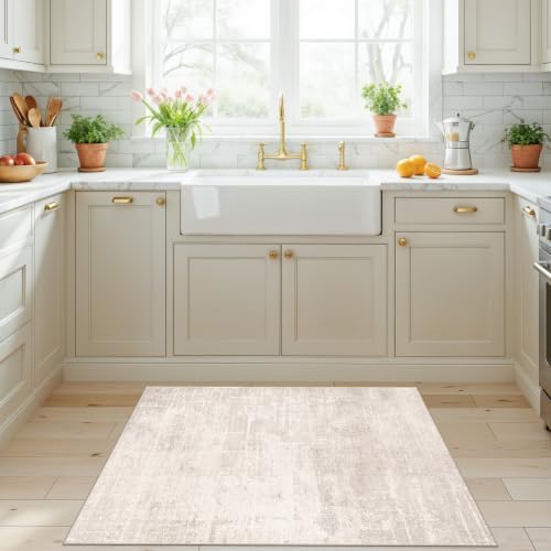 Washable 3x4 Kitchen Area Rugs: Abstract Stain-Resistant Sink Rug Non-Slip - Image 6