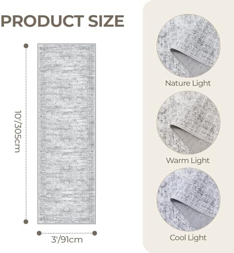 3x10 Runner Rug Non Slip, Washable Hallway Runner Rug - Image 2