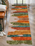 Ciicool 2x6 Runner Rug for Hallway Kitchen, Modern Abstract Washable Orange by CIICOOLHomeDeco