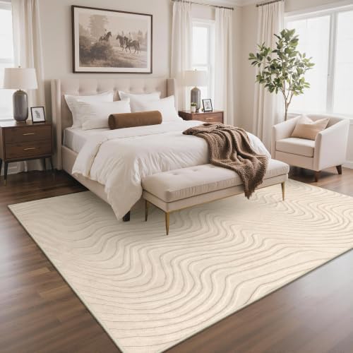 GENIMO Beige Rug 6x9 Washable Area Rugs - Image 4