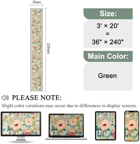 DUKINO 3x20 Runner Rug for Hallway, Floral Washable Long Runner Rug - Image 2