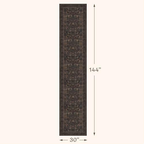 Dark Brown Washable Non Slip Hallway Runner Rug 2'6"x12' - 12ft Extra Long - Image 2