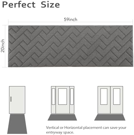 hicorfe Dirt Trapper Indoor Doormat, Non Slip Backing Washable Door Mats - Image 2