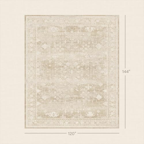Farmhouse 10x12 Beige Large Area Rugs - Image 2