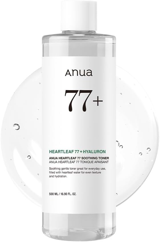 Anua Heartleaf 77 Soothing Toner I pH 5.5 Skin Trouble Care, Calming Skin, Refreshing, Purifying (500ml / 16.9 fl.oz.)