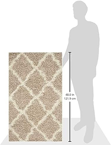 SAFAVIEH Dallas Shag Accent Rug 2'3"x4', Soft Plush Beige & Ivory SGD257D - Image 2