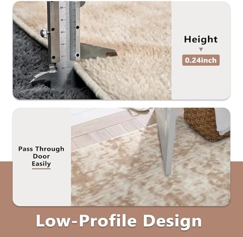6x9 Large Tie-dye Light Tan Area Rug Non-Slip Washable - Image 6
