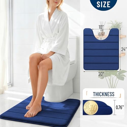 OLANLY Memory Foam Toilet Rugs U Shaped 24x20, Super Soft and Absorbent - Image 4
