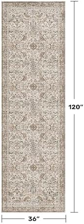 Boho 3x10 Moss Green Wide Hallway Runner Rug 10 ft, Washable Extra Long Runner - Image 2