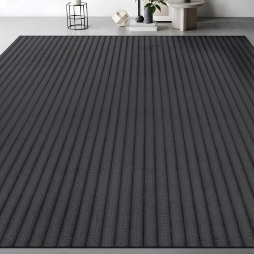 Fluffy Area Rug 4 x 6 Modern Durable Ultra Soft Plush Ribbed Indoor Rugs - Image 5