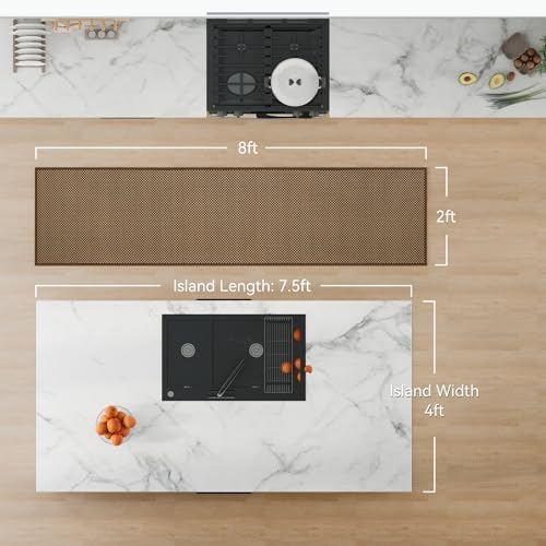 YDKGL Hallway Runner Rug Long Kitchen Runner Washable Dark Brown 2x8 ft - Image 2
